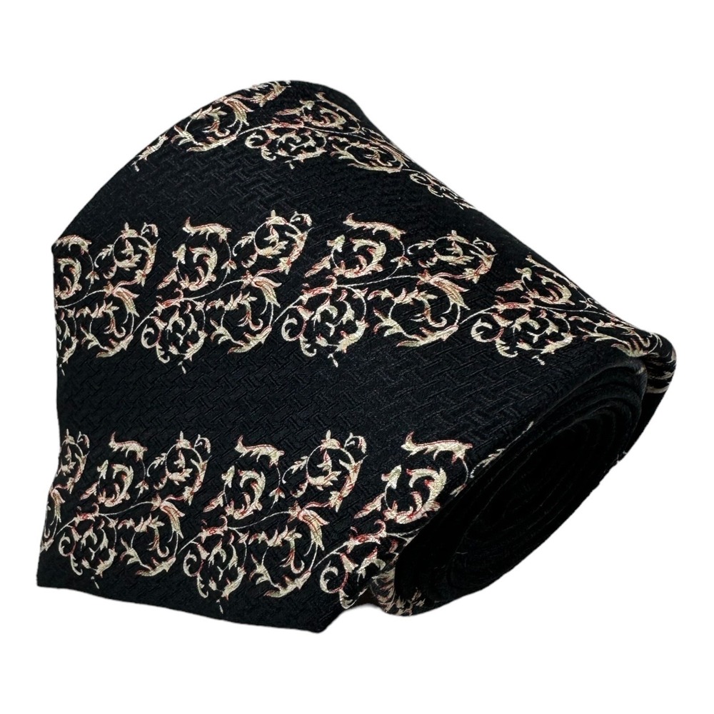 Eddia Beverly Hills Black Gray Ombre‎ Pure Silk Mens Tie 4 Inch Width